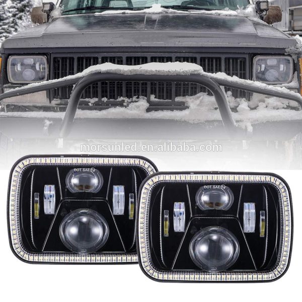 5x7" halo lights for jeep wrangler yj 1987-1995 jeep wrangler yj led headlights